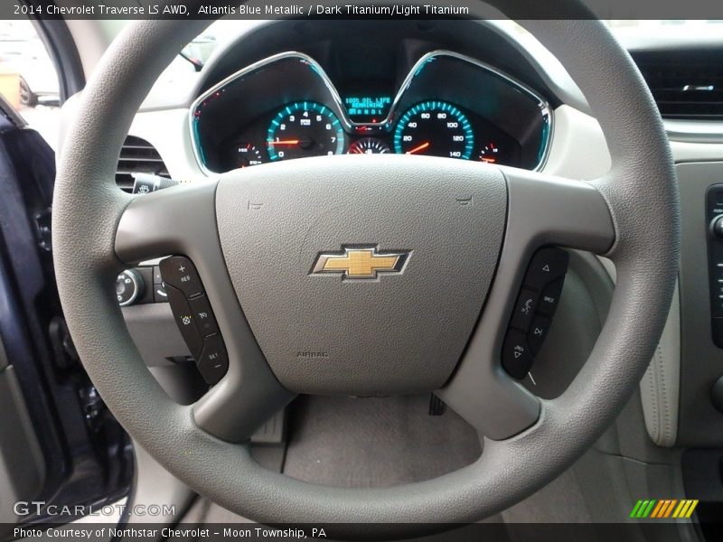Atlantis Blue Metallic / Dark Titanium/Light Titanium 2014 Chevrolet Traverse LS AWD