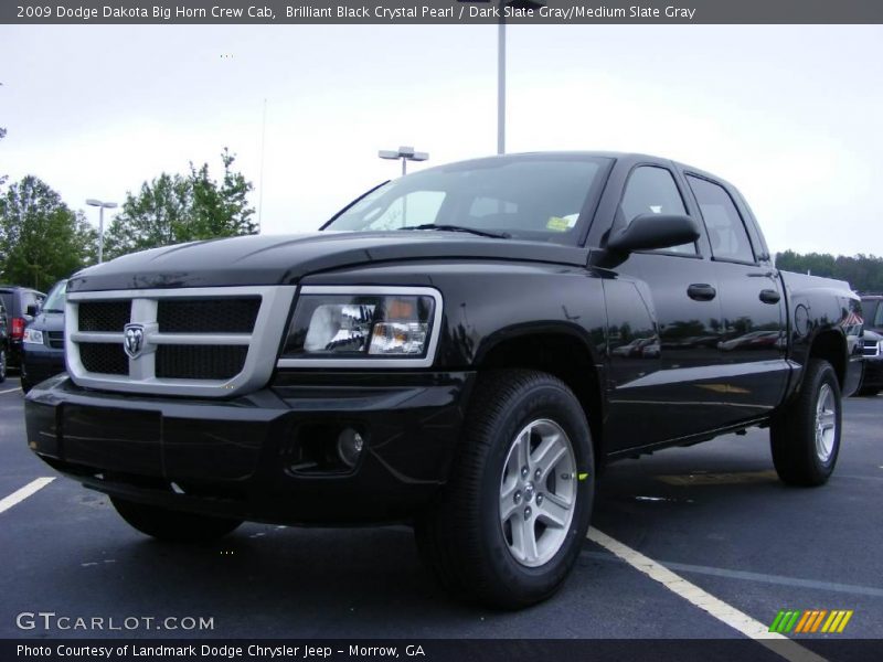 Brilliant Black Crystal Pearl / Dark Slate Gray/Medium Slate Gray 2009 Dodge Dakota Big Horn Crew Cab