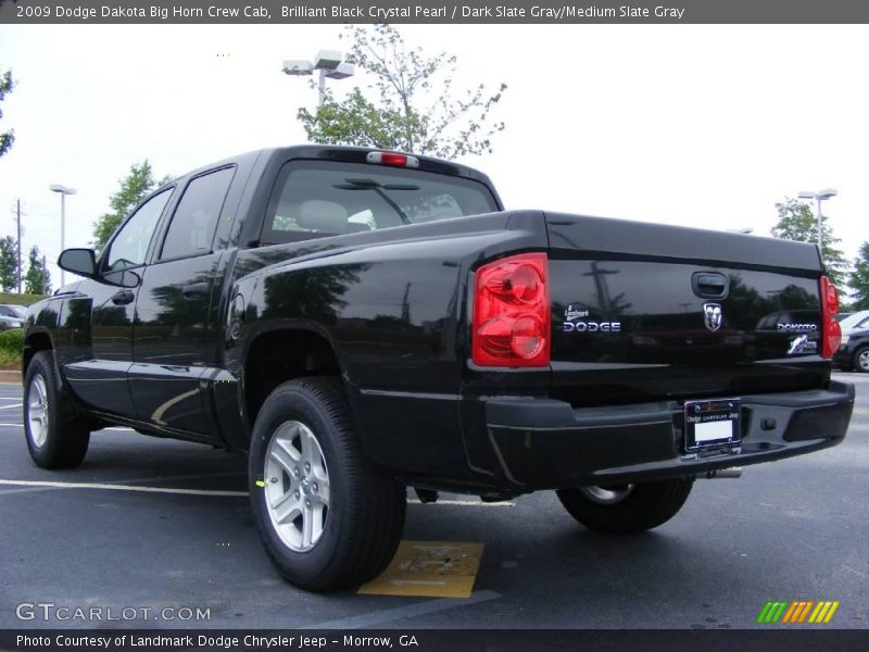 Brilliant Black Crystal Pearl / Dark Slate Gray/Medium Slate Gray 2009 Dodge Dakota Big Horn Crew Cab