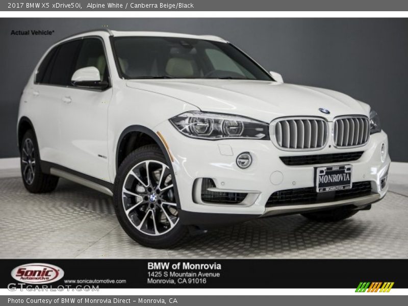 Alpine White / Canberra Beige/Black 2017 BMW X5 xDrive50i