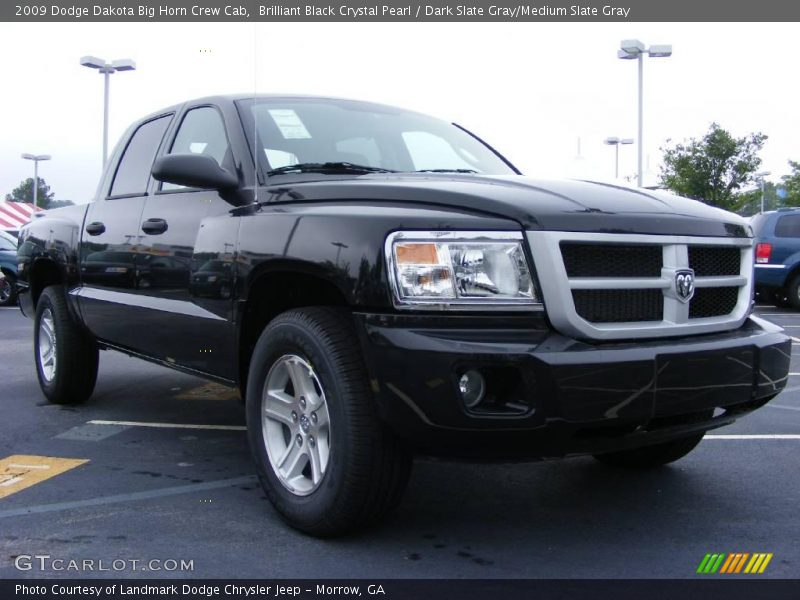 Brilliant Black Crystal Pearl / Dark Slate Gray/Medium Slate Gray 2009 Dodge Dakota Big Horn Crew Cab