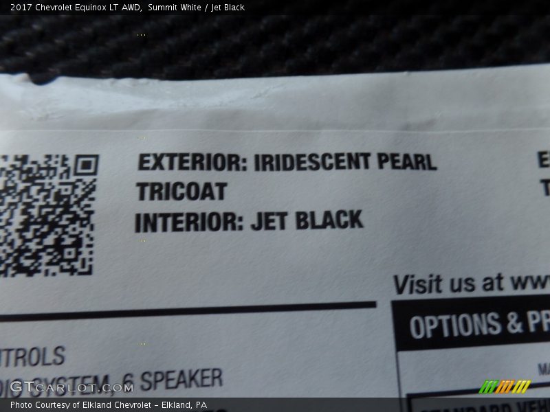 Summit White / Jet Black 2017 Chevrolet Equinox LT AWD