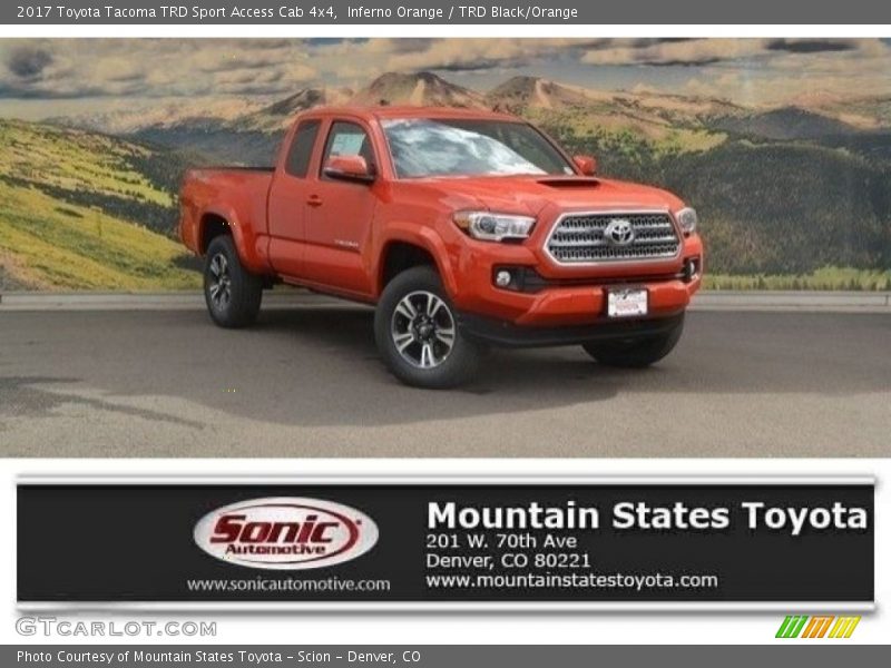 Inferno Orange / TRD Black/Orange 2017 Toyota Tacoma TRD Sport Access Cab 4x4