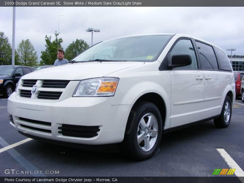 Stone White / Medium Slate Gray/Light Shale 2009 Dodge Grand Caravan SE