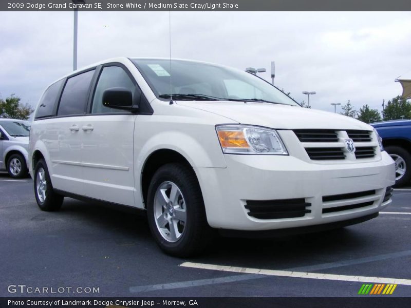 Stone White / Medium Slate Gray/Light Shale 2009 Dodge Grand Caravan SE