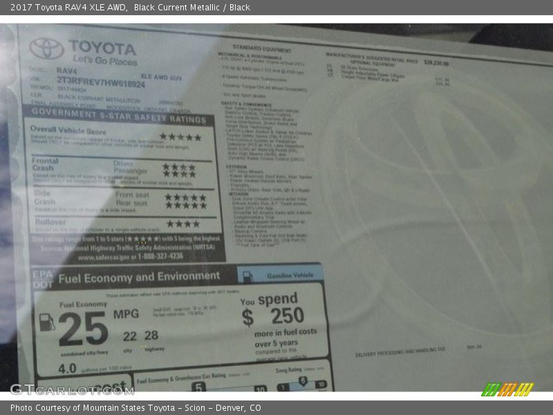 Black Current Metallic / Black 2017 Toyota RAV4 XLE AWD