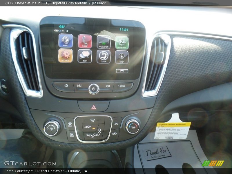 Nightfall Gray Metallic / Jet Black 2017 Chevrolet Malibu LT