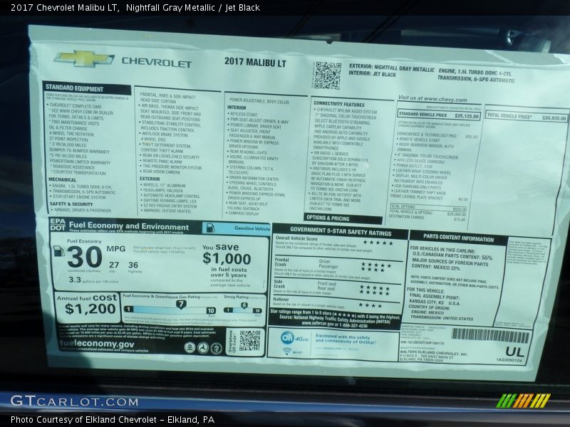 Nightfall Gray Metallic / Jet Black 2017 Chevrolet Malibu LT