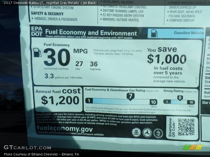 Nightfall Gray Metallic / Jet Black 2017 Chevrolet Malibu LT