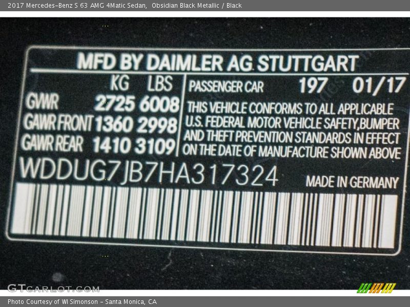 197 - 2017 Mercedes-Benz S 63 AMG 4Matic Sedan