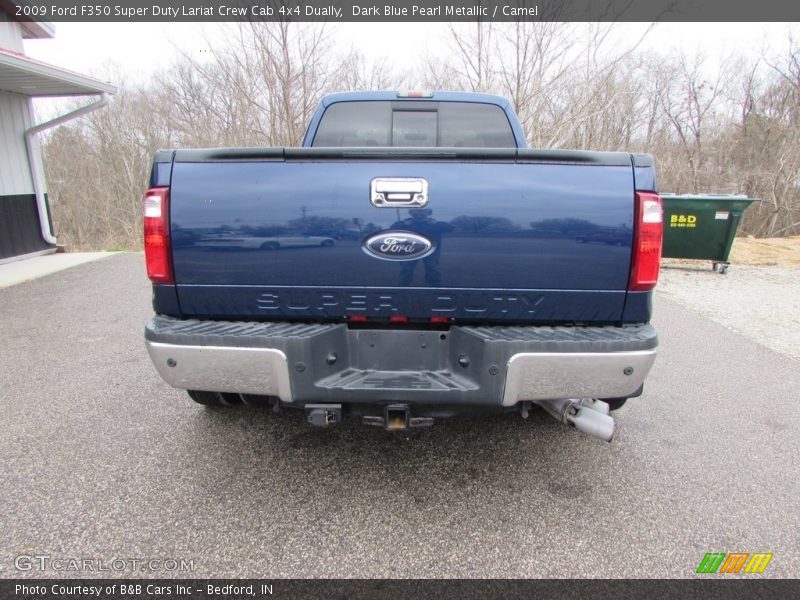 Dark Blue Pearl Metallic / Camel 2009 Ford F350 Super Duty Lariat Crew Cab 4x4 Dually