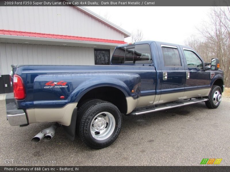 Dark Blue Pearl Metallic / Camel 2009 Ford F350 Super Duty Lariat Crew Cab 4x4 Dually