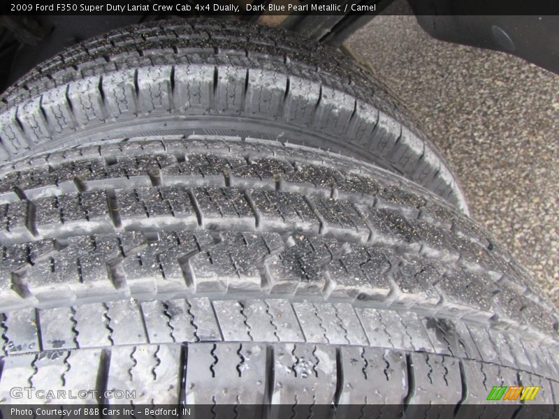 Dark Blue Pearl Metallic / Camel 2009 Ford F350 Super Duty Lariat Crew Cab 4x4 Dually