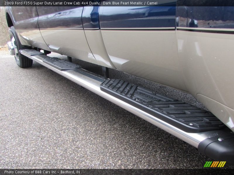 Dark Blue Pearl Metallic / Camel 2009 Ford F350 Super Duty Lariat Crew Cab 4x4 Dually