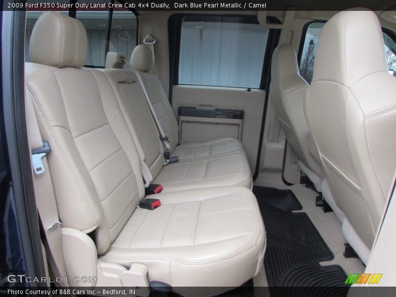 Dark Blue Pearl Metallic / Camel 2009 Ford F350 Super Duty Lariat Crew Cab 4x4 Dually