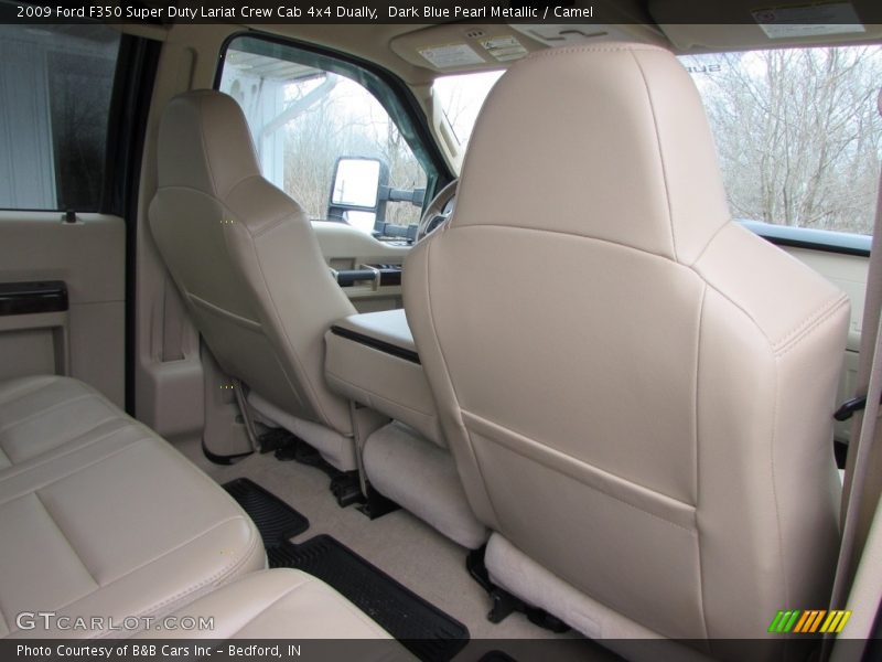 Dark Blue Pearl Metallic / Camel 2009 Ford F350 Super Duty Lariat Crew Cab 4x4 Dually