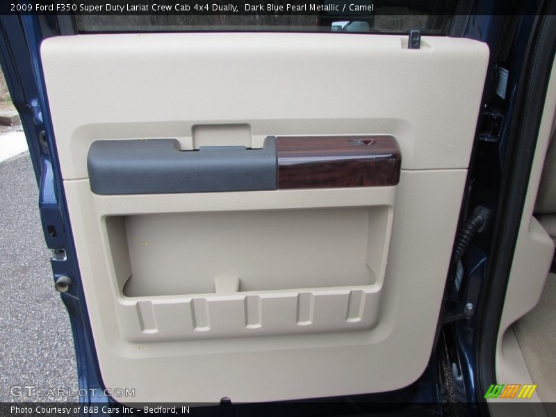 Dark Blue Pearl Metallic / Camel 2009 Ford F350 Super Duty Lariat Crew Cab 4x4 Dually