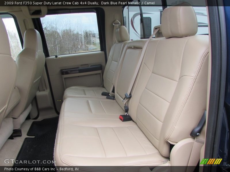 Dark Blue Pearl Metallic / Camel 2009 Ford F350 Super Duty Lariat Crew Cab 4x4 Dually