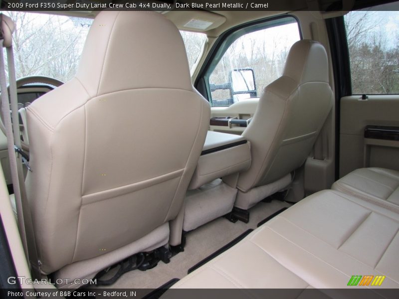 Dark Blue Pearl Metallic / Camel 2009 Ford F350 Super Duty Lariat Crew Cab 4x4 Dually