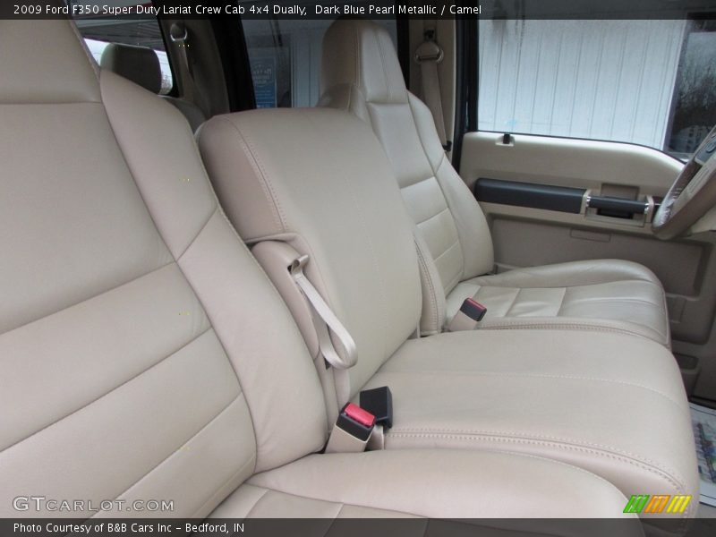 Dark Blue Pearl Metallic / Camel 2009 Ford F350 Super Duty Lariat Crew Cab 4x4 Dually