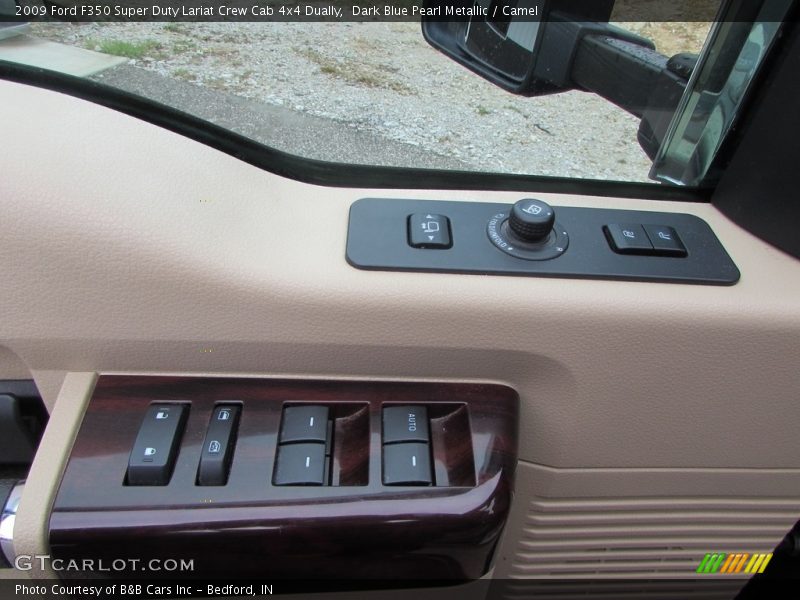 Dark Blue Pearl Metallic / Camel 2009 Ford F350 Super Duty Lariat Crew Cab 4x4 Dually