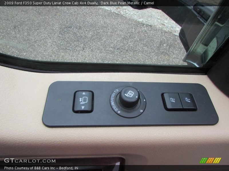 Dark Blue Pearl Metallic / Camel 2009 Ford F350 Super Duty Lariat Crew Cab 4x4 Dually