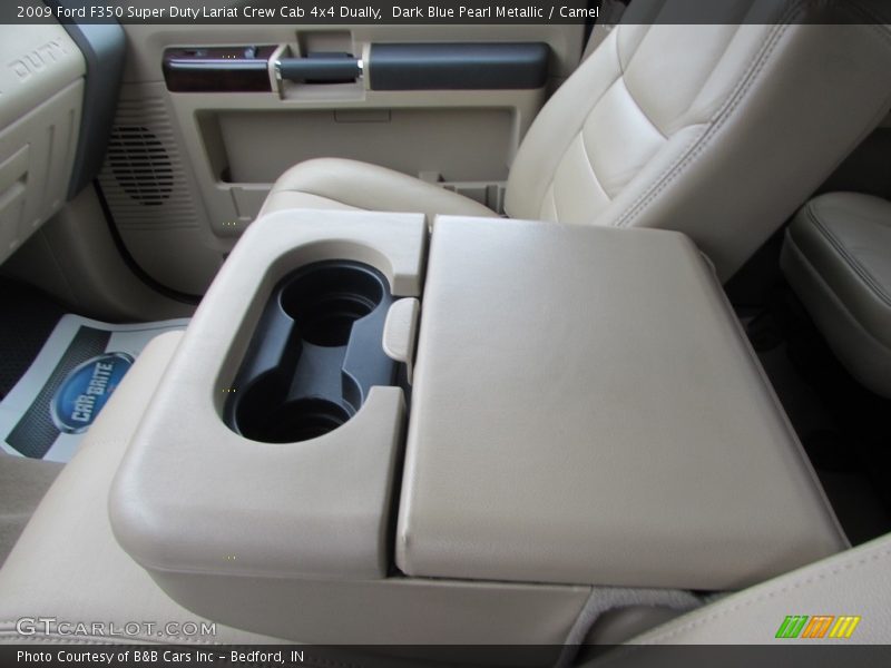 Dark Blue Pearl Metallic / Camel 2009 Ford F350 Super Duty Lariat Crew Cab 4x4 Dually