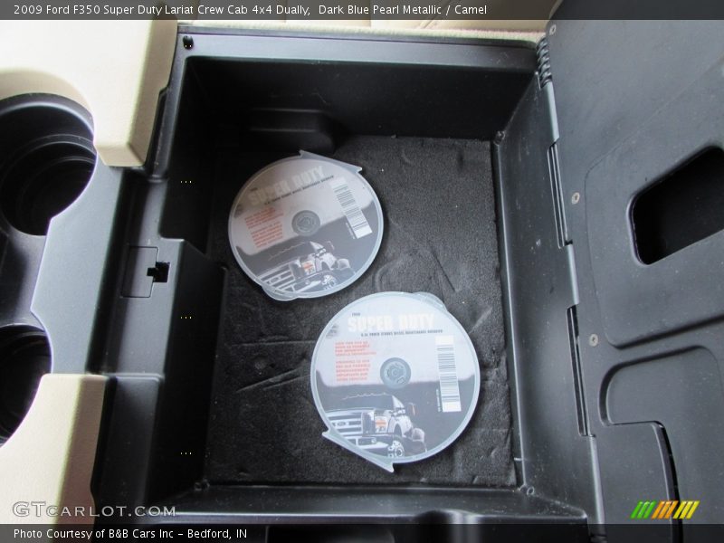 Dark Blue Pearl Metallic / Camel 2009 Ford F350 Super Duty Lariat Crew Cab 4x4 Dually