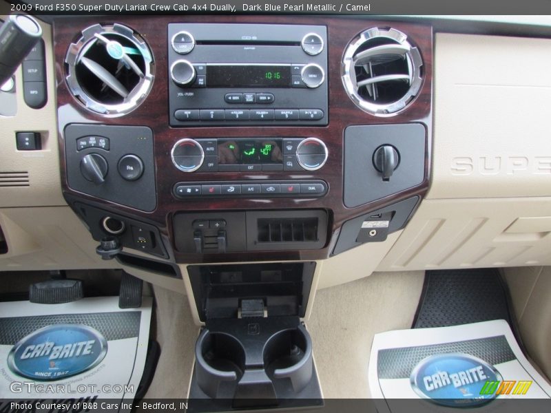 Dark Blue Pearl Metallic / Camel 2009 Ford F350 Super Duty Lariat Crew Cab 4x4 Dually