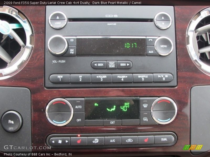 Dark Blue Pearl Metallic / Camel 2009 Ford F350 Super Duty Lariat Crew Cab 4x4 Dually