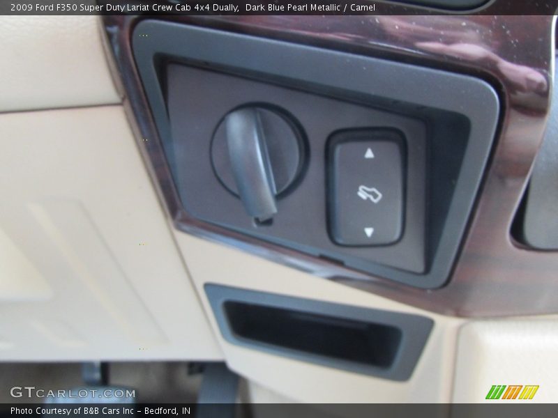 Dark Blue Pearl Metallic / Camel 2009 Ford F350 Super Duty Lariat Crew Cab 4x4 Dually