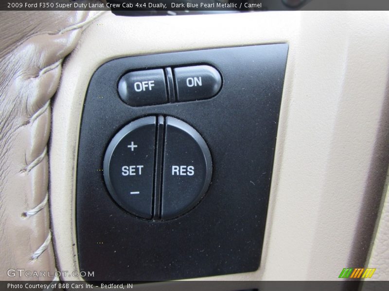 Dark Blue Pearl Metallic / Camel 2009 Ford F350 Super Duty Lariat Crew Cab 4x4 Dually