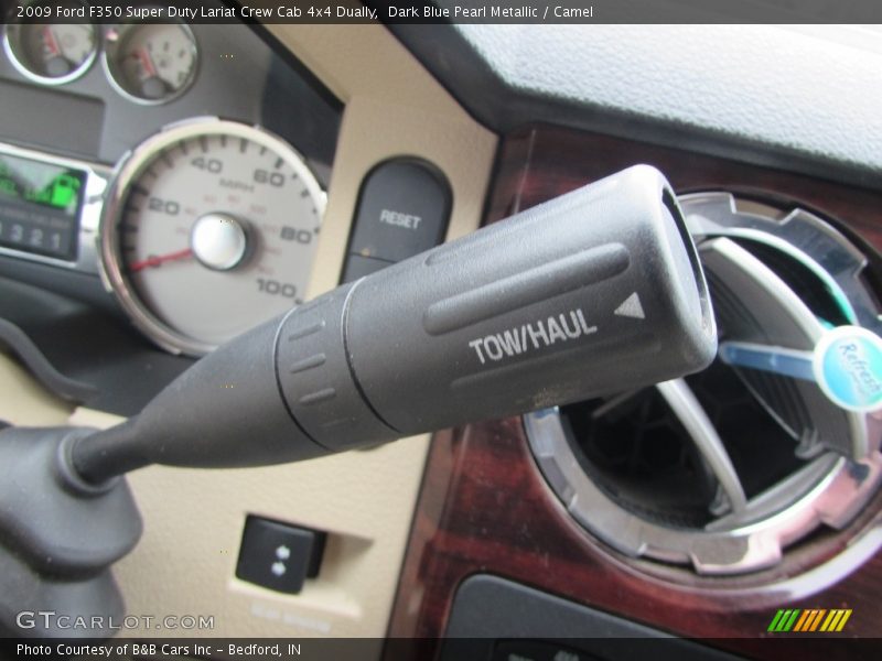 Dark Blue Pearl Metallic / Camel 2009 Ford F350 Super Duty Lariat Crew Cab 4x4 Dually