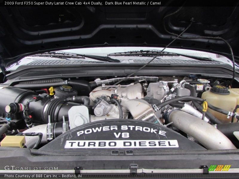 Dark Blue Pearl Metallic / Camel 2009 Ford F350 Super Duty Lariat Crew Cab 4x4 Dually