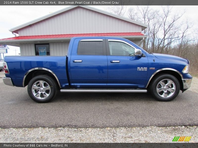 Blue Streak Pearl Coat / Black/Diesel Gray 2014 Ram 1500 SLT Crew Cab 4x4