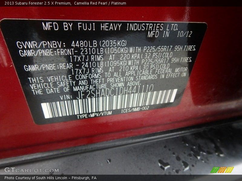 Camellia Red Pearl / Platinum 2013 Subaru Forester 2.5 X Premium