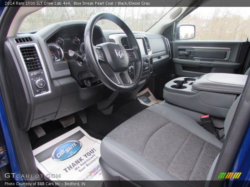 Blue Streak Pearl Coat / Black/Diesel Gray 2014 Ram 1500 SLT Crew Cab 4x4