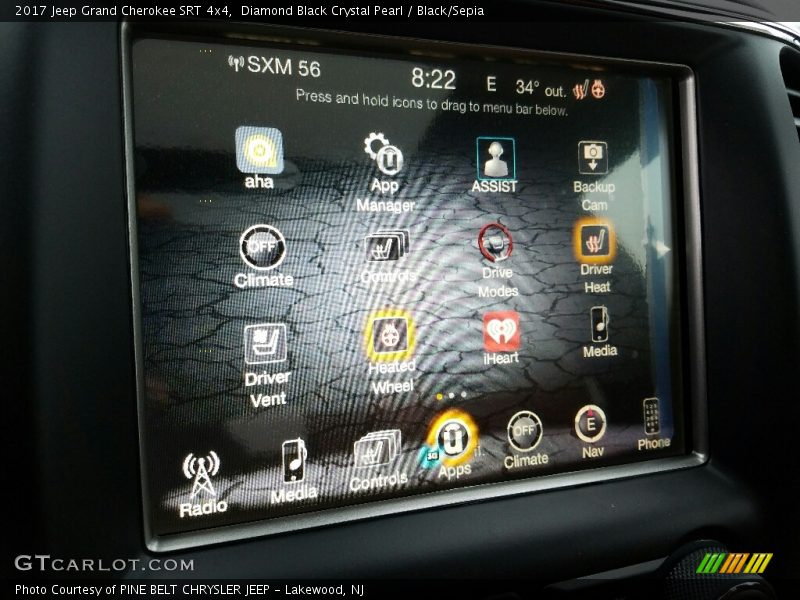 Diamond Black Crystal Pearl / Black/Sepia 2017 Jeep Grand Cherokee SRT 4x4