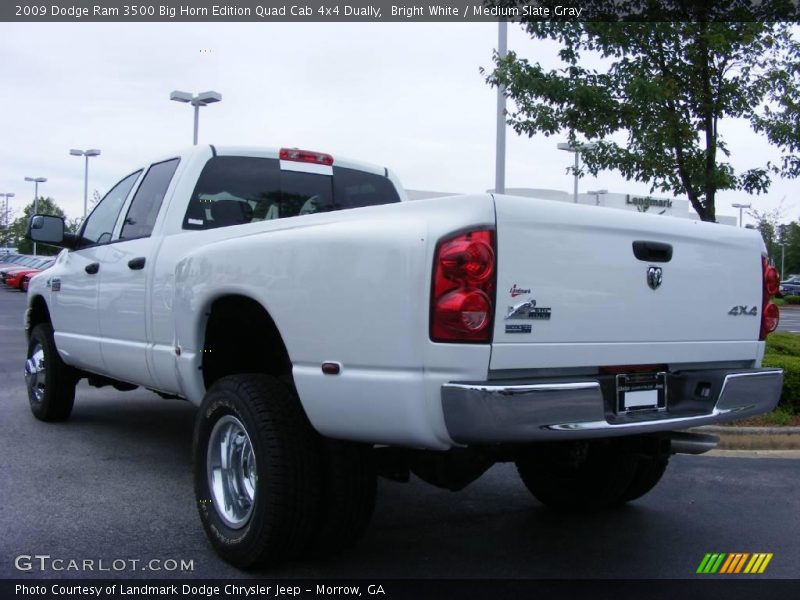 Bright White / Medium Slate Gray 2009 Dodge Ram 3500 Big Horn Edition Quad Cab 4x4 Dually
