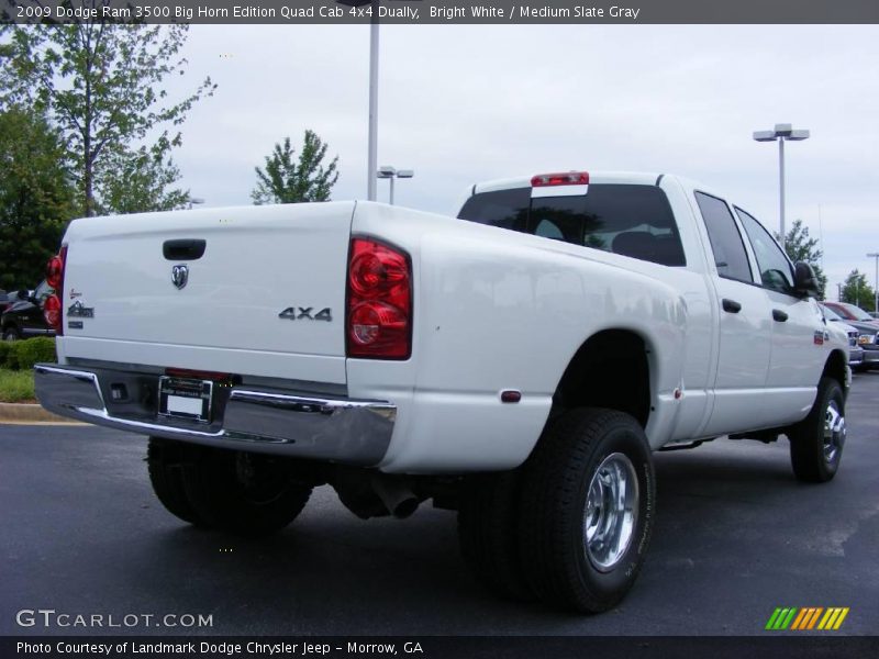 Bright White / Medium Slate Gray 2009 Dodge Ram 3500 Big Horn Edition Quad Cab 4x4 Dually