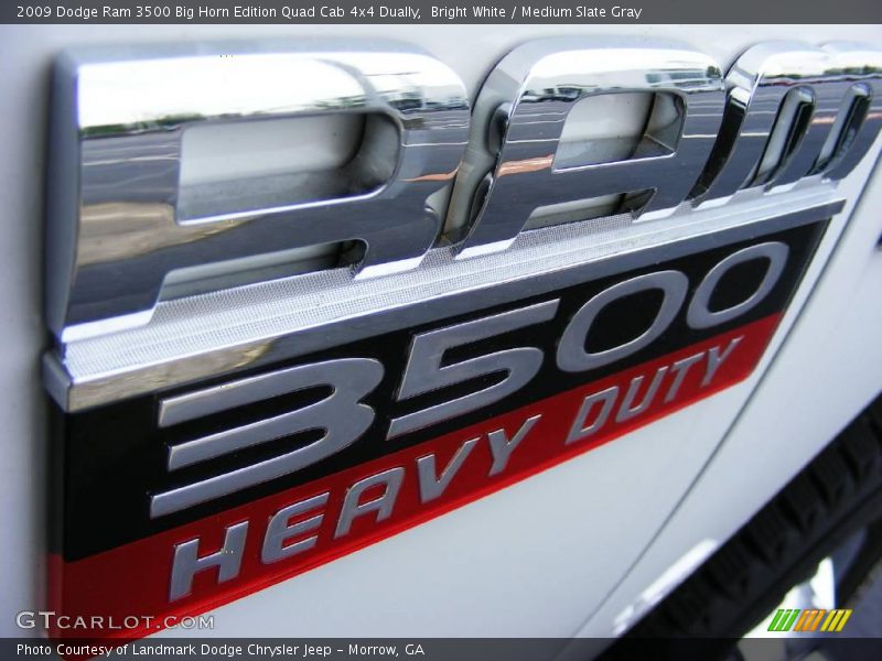 Bright White / Medium Slate Gray 2009 Dodge Ram 3500 Big Horn Edition Quad Cab 4x4 Dually