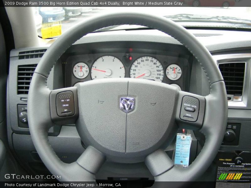 Bright White / Medium Slate Gray 2009 Dodge Ram 3500 Big Horn Edition Quad Cab 4x4 Dually