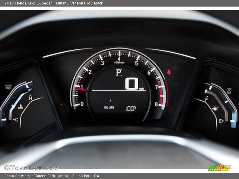 Lunar Silver Metallic / Black 2017 Honda Civic LX Sedan