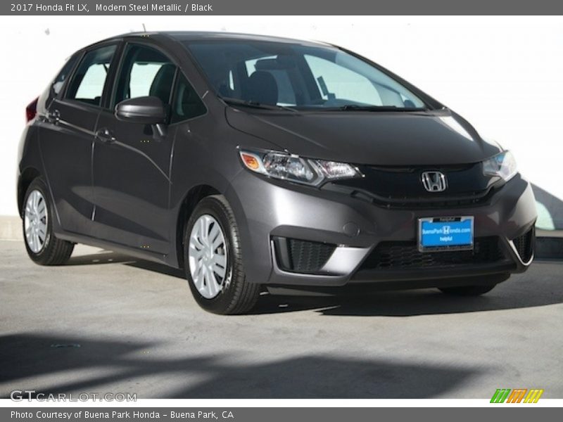 Modern Steel Metallic / Black 2017 Honda Fit LX