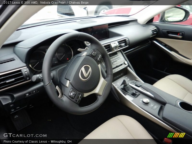 Nebula Gray Pearl / Chateau Beige 2017 Lexus IS 300 AWD