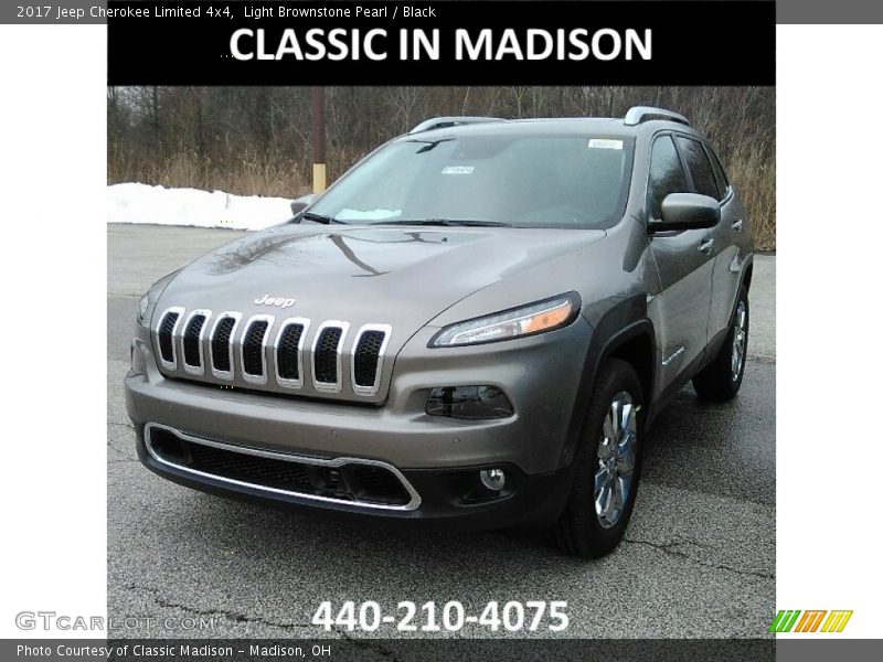 Light Brownstone Pearl / Black 2017 Jeep Cherokee Limited 4x4