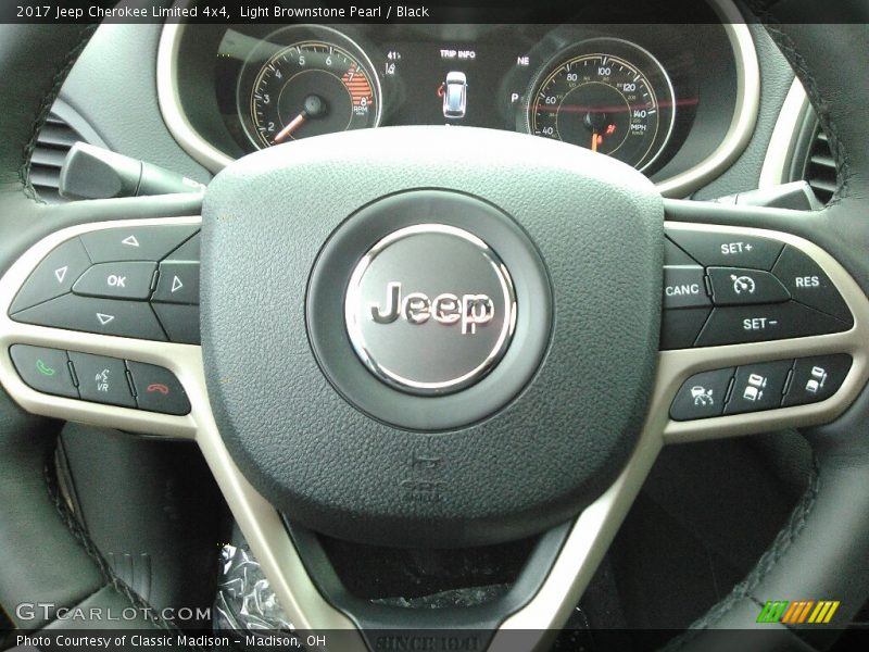 Light Brownstone Pearl / Black 2017 Jeep Cherokee Limited 4x4