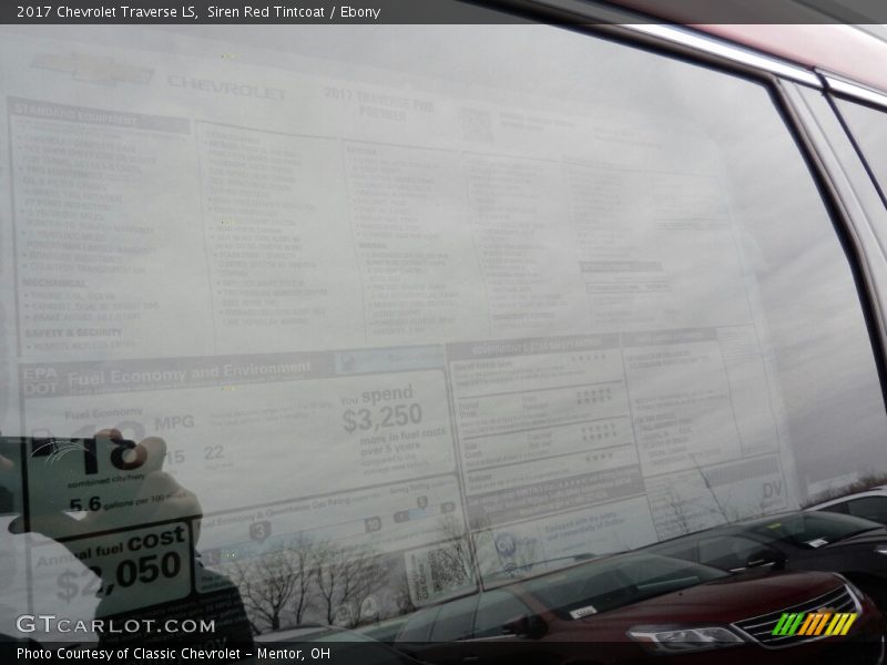 Siren Red Tintcoat / Ebony 2017 Chevrolet Traverse LS