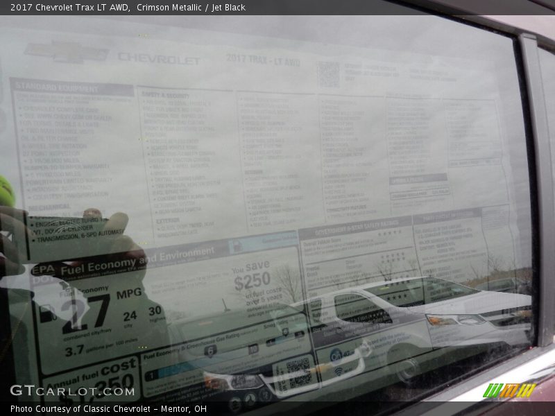 Crimson Metallic / Jet Black 2017 Chevrolet Trax LT AWD