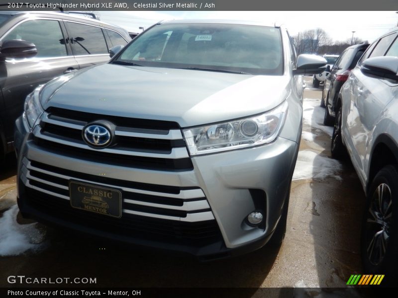Celestial Silver Metallic / Ash 2017 Toyota Highlander Hybrid XLE AWD